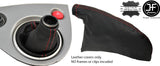 RED STITCH PERFORATED LEATHER GAITER SET FITS HONDA CIVIC EP3 TYPE R 01-05