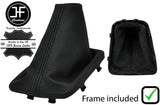 BLACK STITCH REAL LEATHER GEAR GAITER+PLASTIC FRAME FITS HYUNDAI IX20 2010-2019