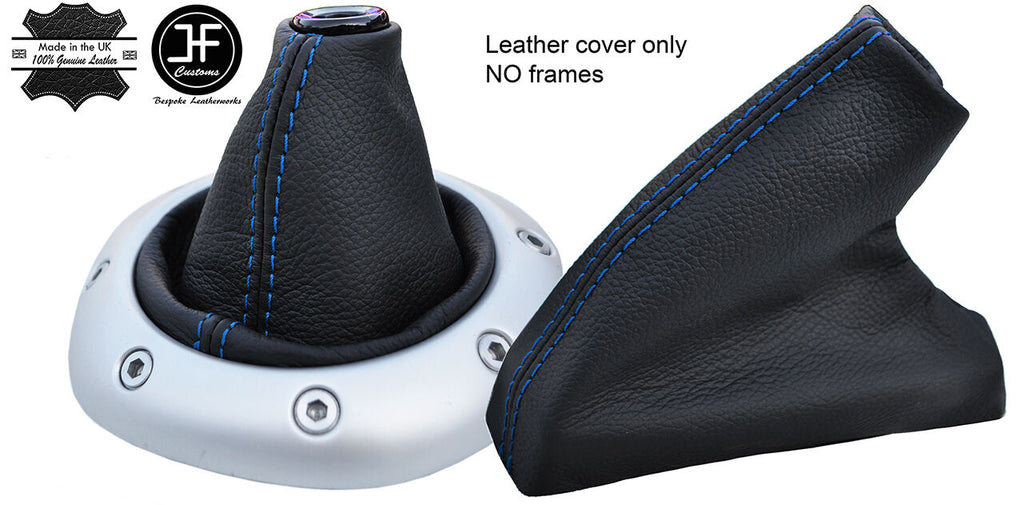 BLUE STITCH TOP GRAIN LEATHER GEAR & HANDBRAKE GAITER FOR MG TF MGTF MK2 00-06