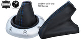 BLUE STITCH TOP GRAIN LEATHER GEAR & HANDBRAKE GAITER FOR MG TF MGTF MK2 00-06