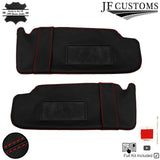 RED STITCH LEATHER & SUEDE TOP RECOVERY KIT COVERS FOR VW T5 TRANSPORTER