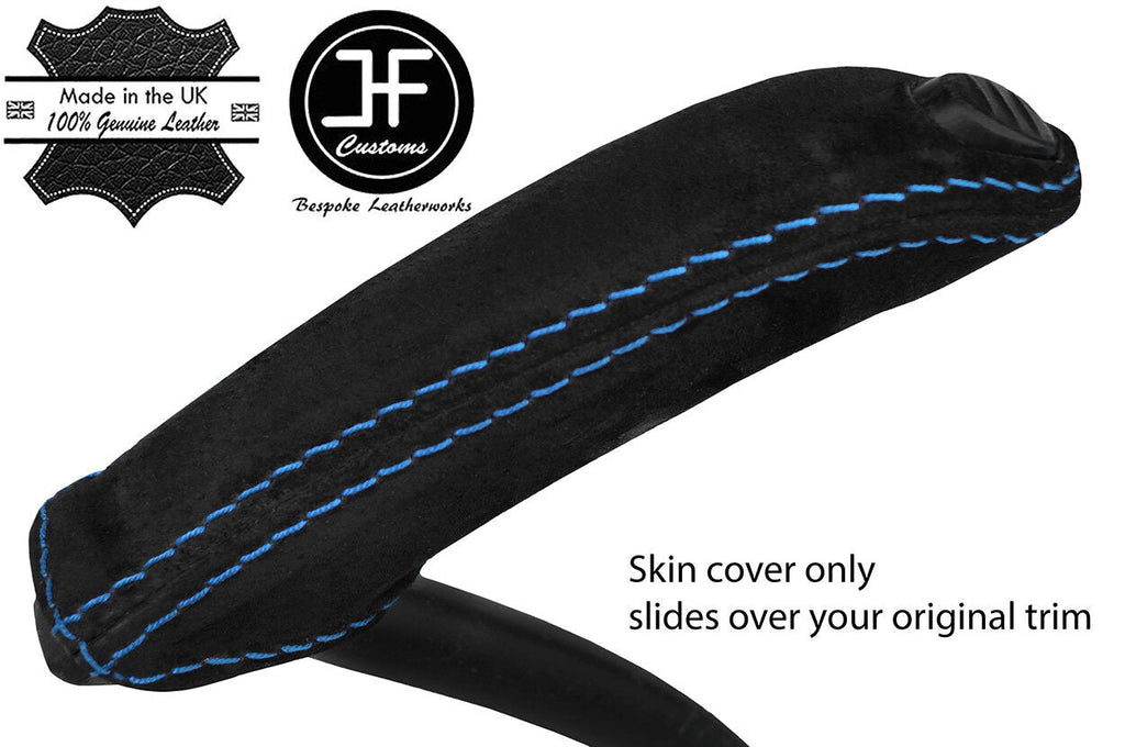 BLUE STITCHING REAL SUEDE HANDBRAKE HANDLE COVER FOR FORD KUGA 2008-2016