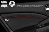 RED STITCH 2X REAR DOOR CARD TRIM LEATHER COVERS FITS HONDA CRV 2012-2016