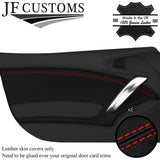 RED STITCHING LEATHER 2X FRONT DOOR TRIM COVERS FITS FIAT 124 SPIDER 16-20