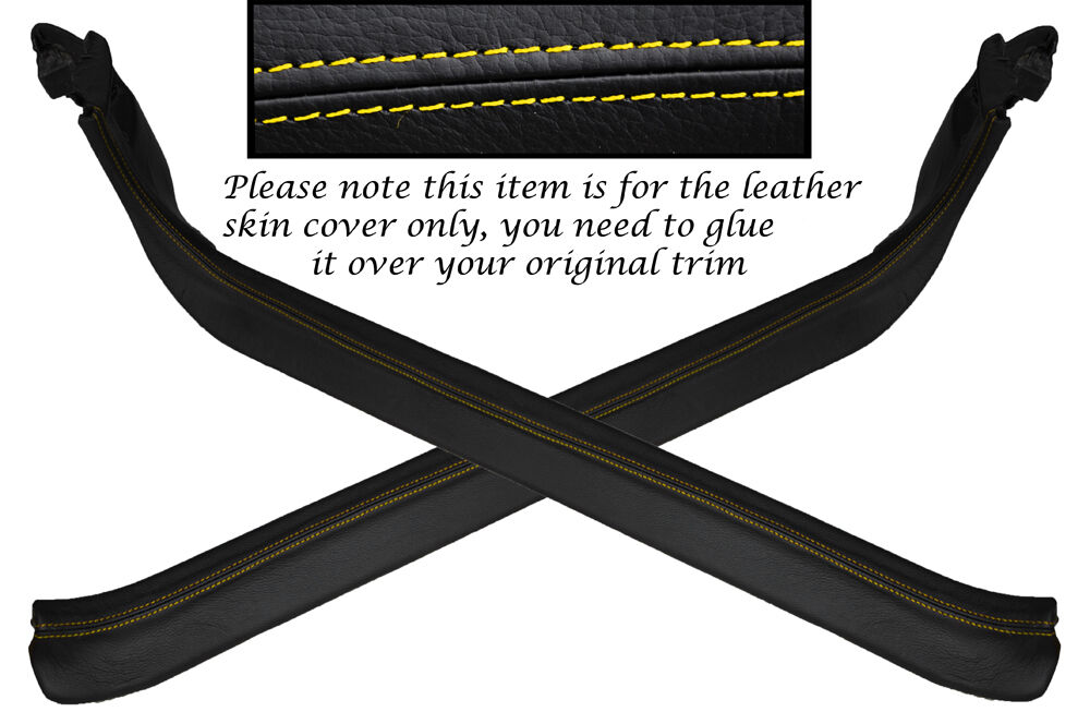 YELLOW STITCH 2X DOOR SILL TRIM SKIN COVERS FITS TOYOTA MR2 MK2 89-00 CUSTOM NEW