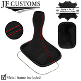 RED STITCH TOP GRAIN LEATHER GEAR GAITER+METAL FRAME FOR PORSCHE 911 993 94-97