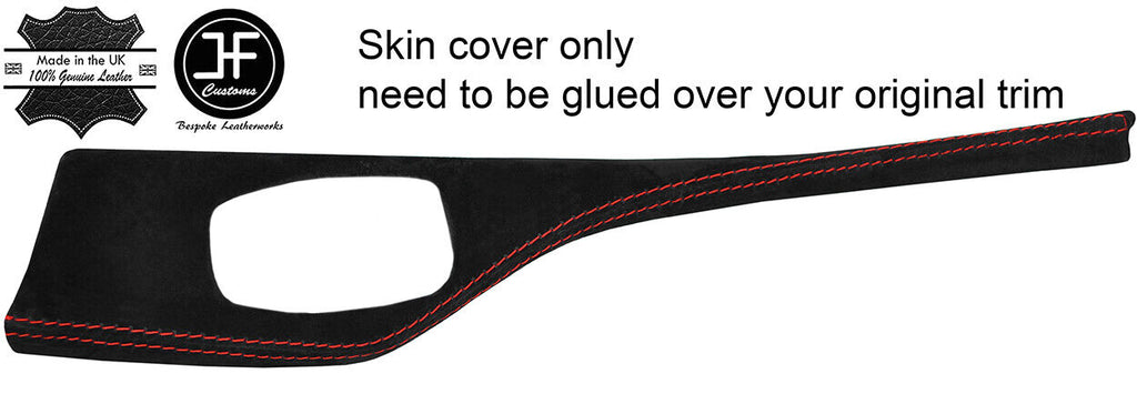 RED STITCH I DRIVE CONSOLE TRIM SUEDE COVER FITS BMW 1 SERIES F20 F21 11-16