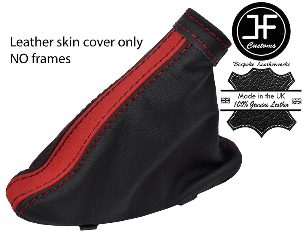 BLACK & RED TOP GRAIN REAL LEATHER HANDBRAKE GAITER FOR ALFA ROMEO 159 05-11