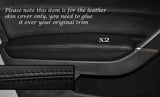 BLACK STITCH 2X FRONT DOOR ARMREST SKIN COVERS FITS VW GOLF MK7 VII JETTA 13+