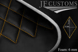 YELLOW DIAMOND STITCH QUILTED VINYL  PADDED PANEL LUXURY PREMIUM 125CM X 85CM