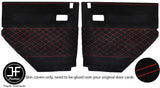 RED S DIAMOND STITCH 2X REAR DOOR CARD COVERS FITS LAND ROVER DEFENDER 110