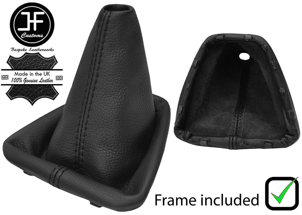 BLACK STITCH LEATHER GEAR GAITER + PLASTIC FRAME FITS PEUGEOT EXPERT 2017-2019