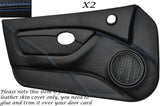BLUE STITCH 2X FULL DOOR CARD TRIM LEATHER SKIN COVERS FITS MG MGTF MK2 00-06