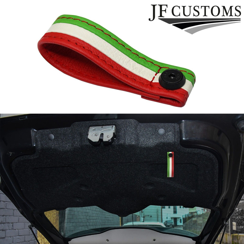 ITALIAN FLAG LEATHER TAILGATE BOOT PULL STRAP HANDLE FITS FIAT 500 ABARTH 07-16