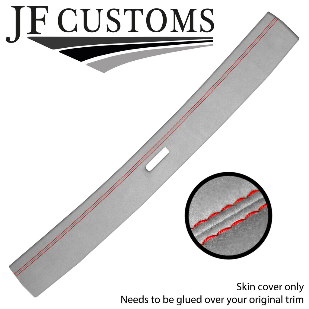 RED STITCH L GREY SUEDE FRONT ROOF TRIM COVER FOR PORSCHE 924 944 968 S2