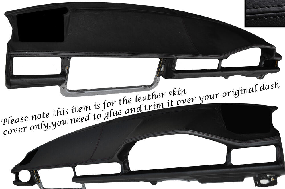 BLACK STITCH DASH DASHBOARD LEATHER SKIN COVER FITS MERCEDES E CLASS W124 83-95