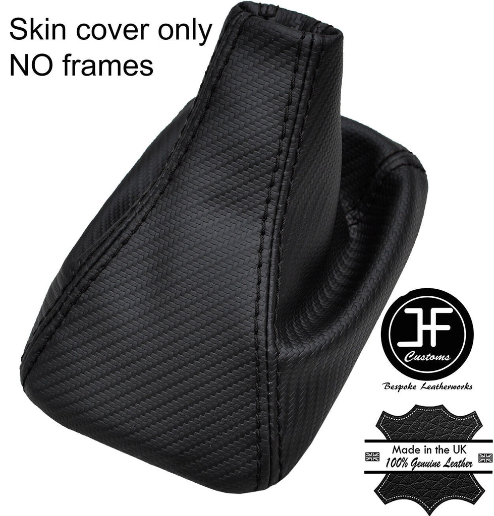 BLACK STITCH CARBON FIBER VINYL MANUAL GEAR GAITER FITS JEEP WRANGLER 2011-2017