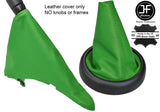 GREEN TOP GRAIN LEATHER GEAR & HANDBRAKE GAITER FITS BMW MINI R50 R52 R53 01-06