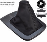 BLACK STITCHING MANUAL LEATHER GEAR GAITER FITS KIA MAGENTIS 2006-2009