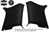 RED STICH 2X REAR C PILLAR LEATHER COVERS FITS VW GOLF MK4 JETTA 98-05 2 DOOR