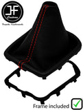 RED STITCH LEATHER GEAR GAITER+PLASTIC FRAME FITS RENAULT MEGANE MK4 16-20
