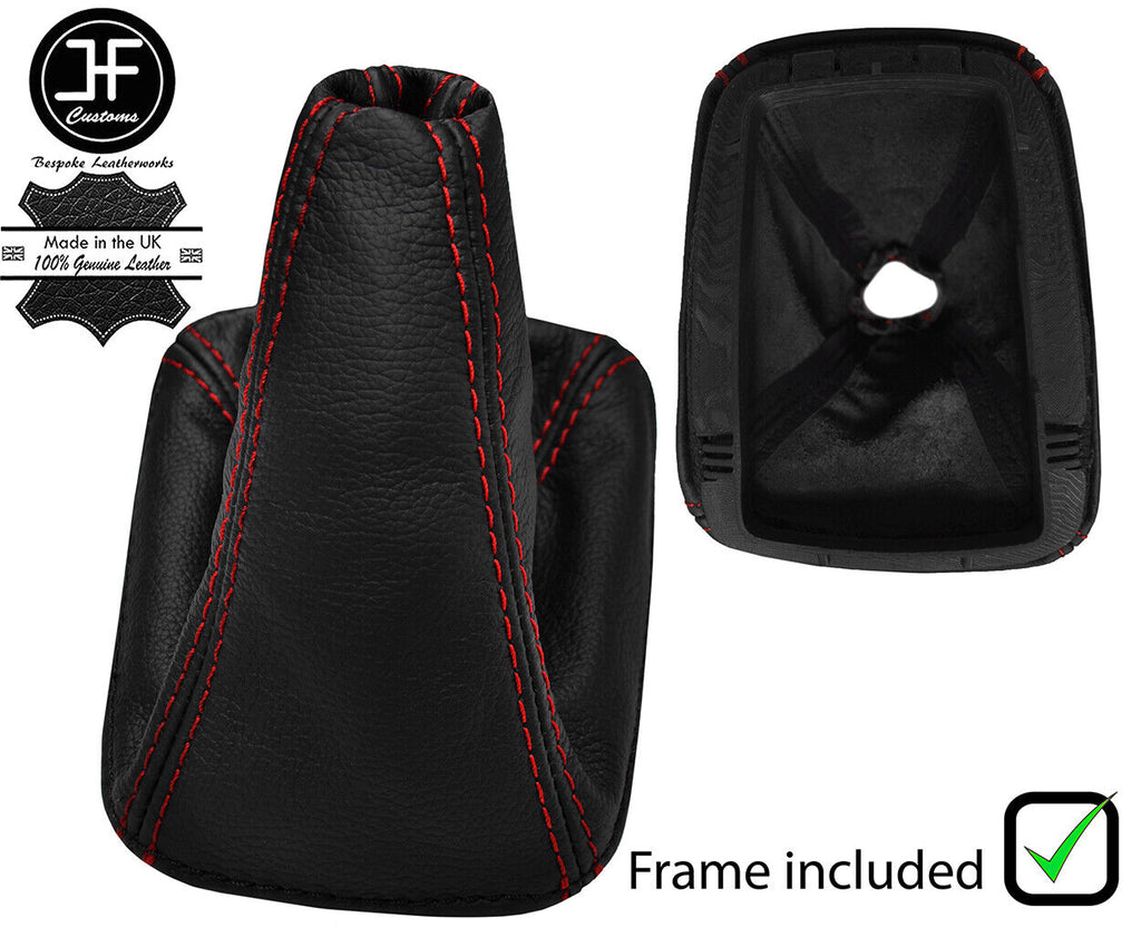 RED STITCH LEATHER MANUAL GEAR GAITER+PLASTIC FRAME FOR SAAB 9-5 95 98-10