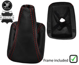 RED STITCH LEATHER MANUAL GEAR GAITER+PLASTIC FRAME FOR SAAB 9-5 95 98-10
