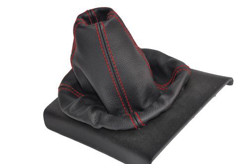 FITS CITROEN C15 VAN BLACK GEAR GAITER red stitching CUSTOM NEW MADE IN UK