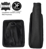 BLACK STITCH AUTO AUTOMATIC LEATHER GEAR+HANDBRAKE GAITER FOR BMW E90 E91 E92