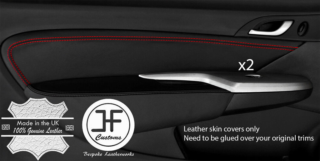RED STICH 2X DOOR CARD TRIM LEATHER COVER FOR HONDA CIVIC TYPE R 06-12 STYLE2