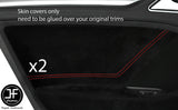 RED STITCH 2X REAR DOOR CARD TRIM SUEDE COVER FOR AUDI A3 8V 13-19 5DR DSG2