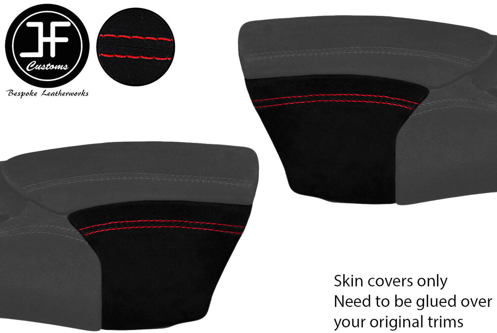 RED STITCH 2X REAR CONSOLE SIDE TRIM SUEDE COVER FOR PORSCHE BOXSTER 986 DSG2