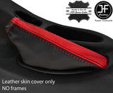 BLACK & RED STRIPE TOP GRAIN LEATHER HANDBRAKE GAITER FOR HYUNDAI COUPE 96-01