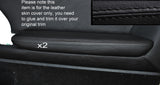 BLACK STITCH 2X FRONT DOOR ARMREST SKIN COVERS FITS NISSAN GT-R R35 09-15