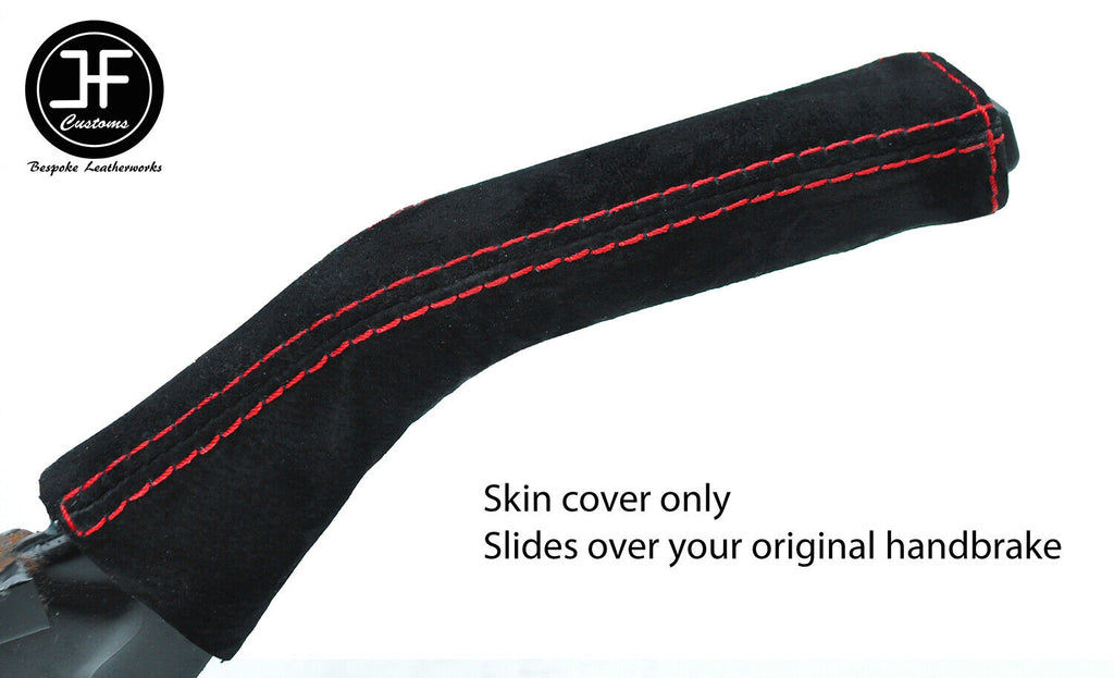 RED STITCH SUEDE HANDBRAKE HANDLE COVER FOR SAAB 9000 CS 93-98 CUSTOM NEW