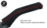 RED STITCH SUEDE HANDBRAKE HANDLE COVER FOR SAAB 9000 CS 93-98 CUSTOM NEW