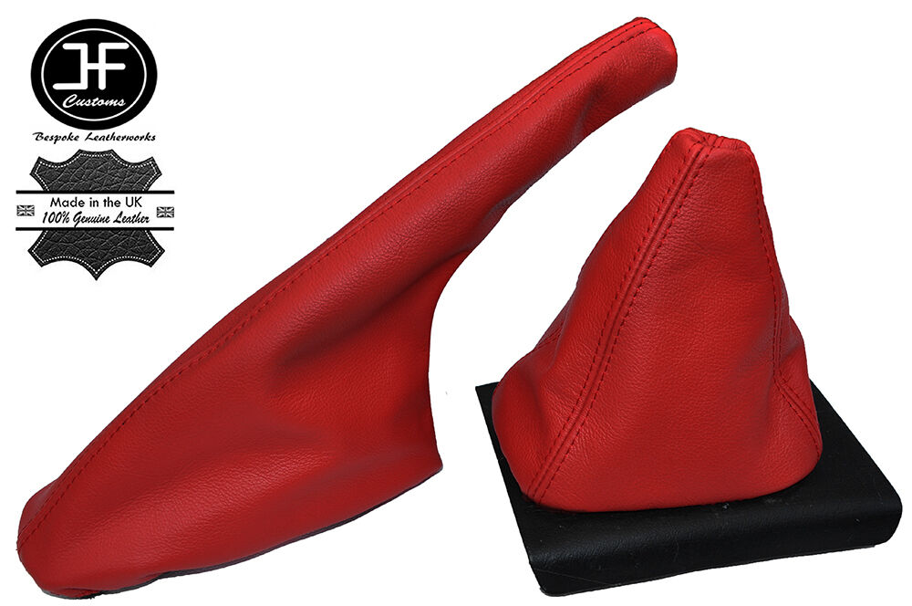 RED LEATHER GEAR & HANDBRAKE GAITER FITS SEAT IBIZA CORDOBA 1993-1999 CUSTOM NEW