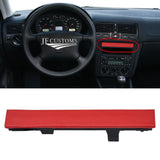 RED LEATHER CUP HOLDER BLANK TRIM COVER + FRAME FITS VW GOLF MK4 98-05