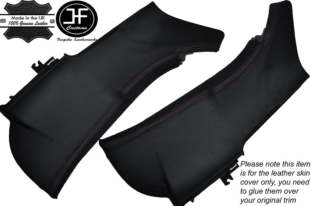 RED STITCH 2X GARNISH PILLAR LEATHER COVERS FITS HONDA S2000 99-09 STYLE 2