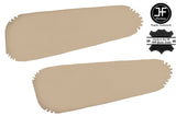 BEIGE LEATHER 2X FRONT DOOR ARMREST PAD COVERS FITS BMW E46 CONVERTIBLE COUPE