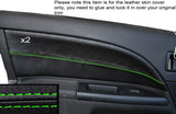 GREEN STITCH 2X FRONT DOOR CARD TRIM SKIN COVERS FITS FORD MONDEO MK3 2001-2007