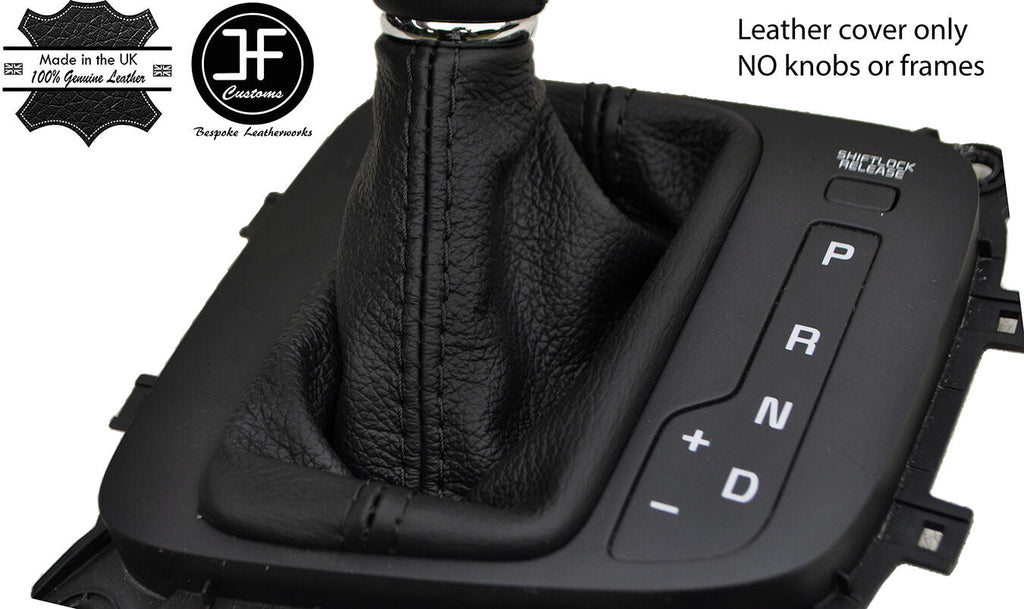 BLACK STITCH AUTO AUTOMATIC LEATHER GEAR GAITER FITS KIA CEE'D CEED 2013-2017
