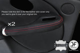 RED STITCH 2X REAR FULL DOOR HANDLE LEATHER COVERS FOR ROVER 75 & MG ZT 99-05