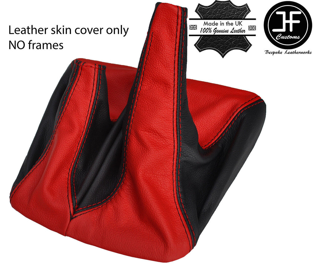 BLACK & RED TOP GRAIN LEATHER MANUAL 4X4 GEAR GAITER FITS TOYOTA HILUX 12-16