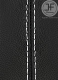WHITE STITCH 2X REAR C PILLAR LEATHER COVERS FOR SEAT LEON MK2 1P 2005-2011