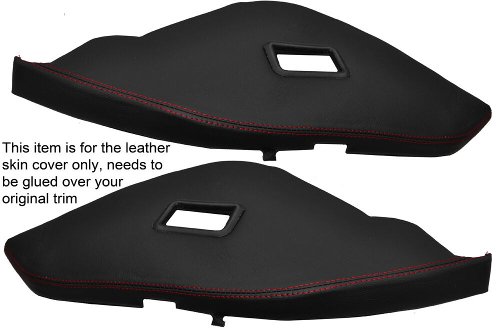 RED STITCH 2X REAR SEAT SIDE TRIMS LEATHER SKIN COVERS FITS PORSCHE 928 S2 S4