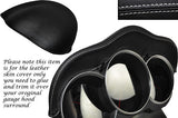 WHITE STITCHING FITS MAZDA RX8 2003-2012 SPEEDO GAUGE HOOD LEATHER COVER ONLY