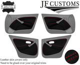 RED STITCH LEATHER 4X FRONT REAR DOOR CARD TRIM COVERS FOR ROVER 45 MG ZS 99-05