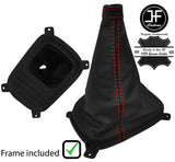 RED STITCH LEATHER MANUAL GEAR GAITER+PLASTIC FRAME FITS KIA SPORTAGE 04-10