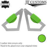 GREEN LEATHER 2X CONSOLE KNEE PAD TRIM COVERS FOR AUDI TT MK1 1998-2006